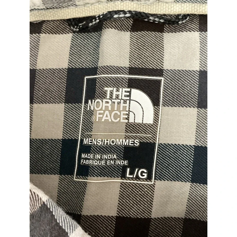 The North Face Shirt Mens L Gray Plaid Button Up Long Sleeve Outdoor Hiking